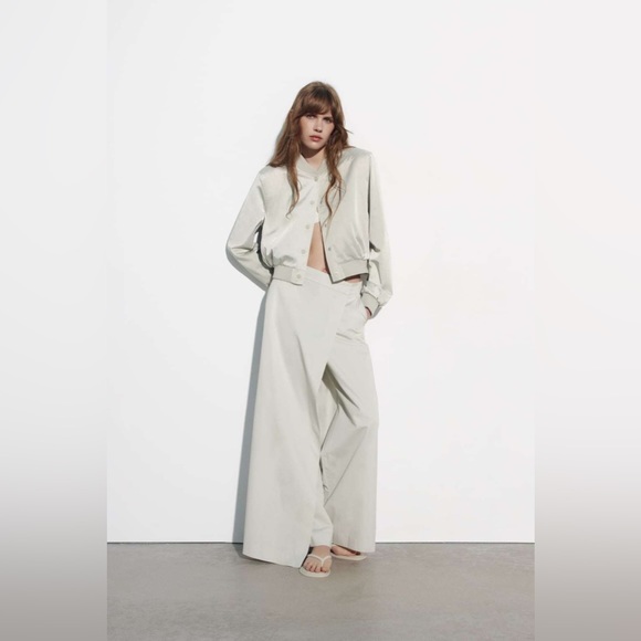 ZARA 100% Cotton Wrap Pants - Picture 8 of 13